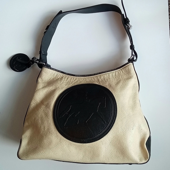 Tuckér Tweed Equestrian Manor Tote Shoulder Bag Black and Cream - Picture 1 of 7